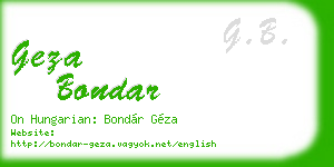 geza bondar business card